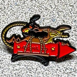 🐰 Wylie coyote/bugs bunny TV cartoon series pin/brooch-lapel